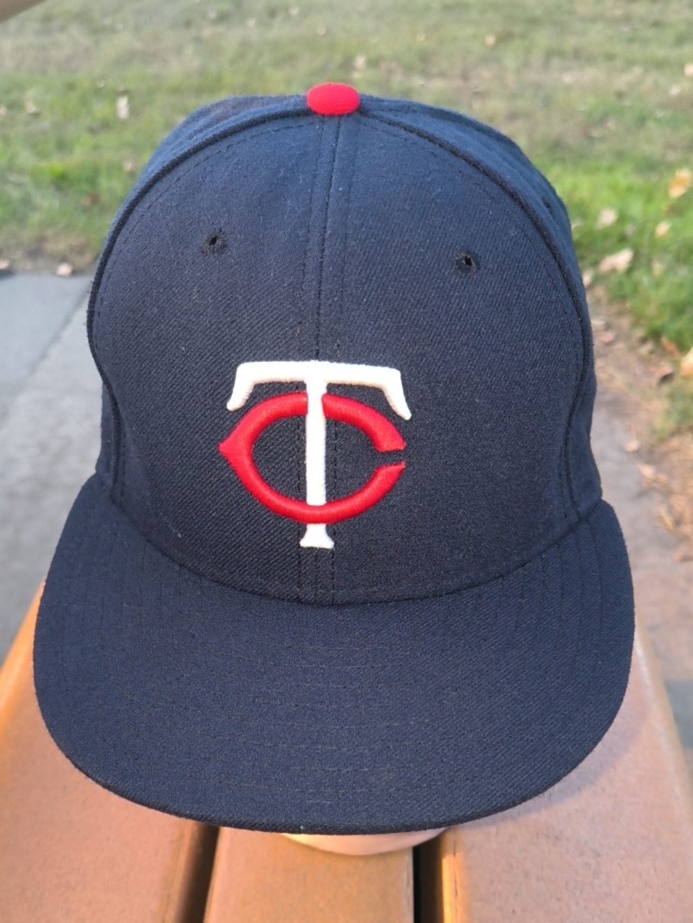 Vtg MLB Minnesota Twins Embroidered Logo Fitted Cap Hat 7 1/4 Made in USA